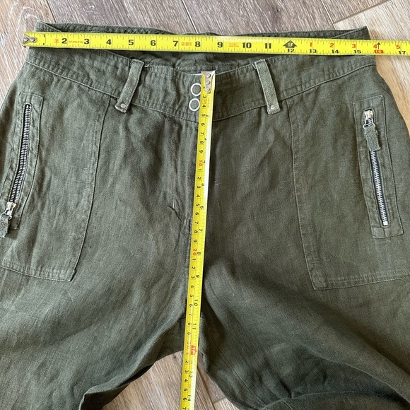 🛍️ NWOT 100% Linen Green pants ( Jogger style or cargo) - Picture 6 of 8